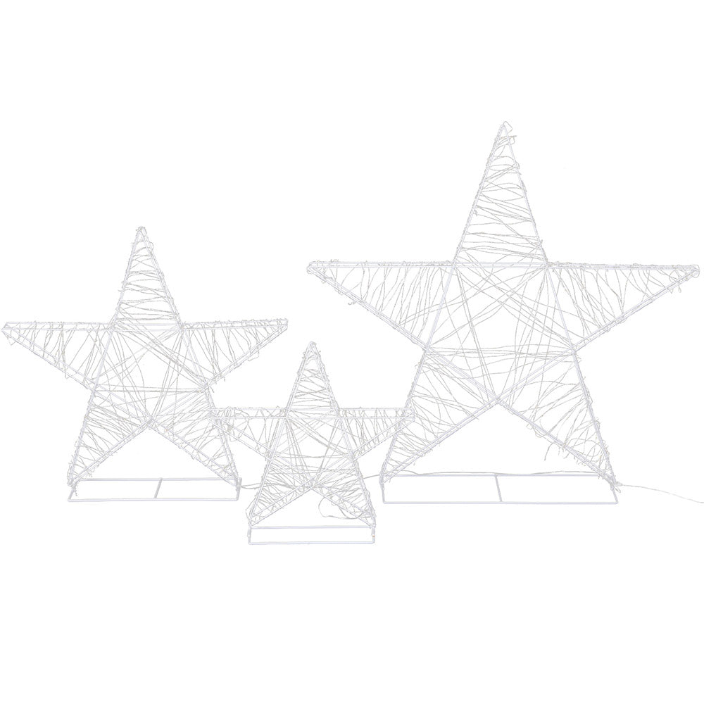 3 PCS Christmas Lights 900 LED Fairy Light Star Decorations Jingle Jollys XMAS-MOT-STAR-3PCS-WARM