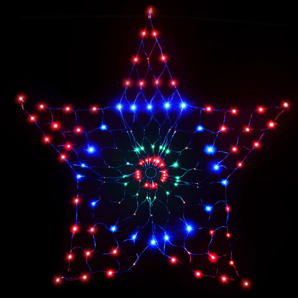 1.3M Christmas Lights 130 LED Snow Motif Light Decorations Jingle Jollys XMAS-MOT-STAR-MC