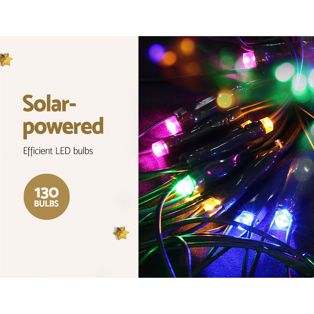 1.3M Christmas Lights 130 LED Snow Motif Light Decorations Jingle Jollys XMAS-MOT-STAR-MC