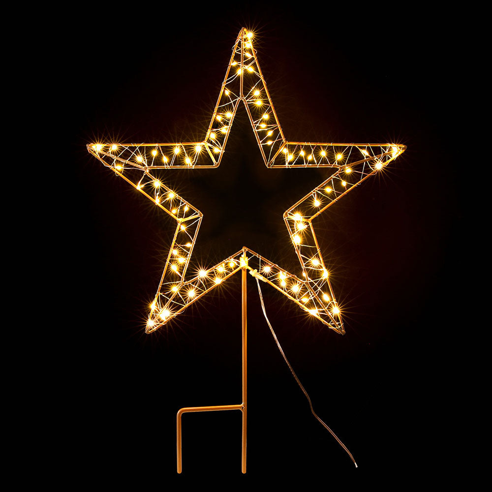 100 LED Christmas Lights Fairy Light Ground Star Garden Decoration Jingle Jollys XMAS-MOT-STAR-WARM