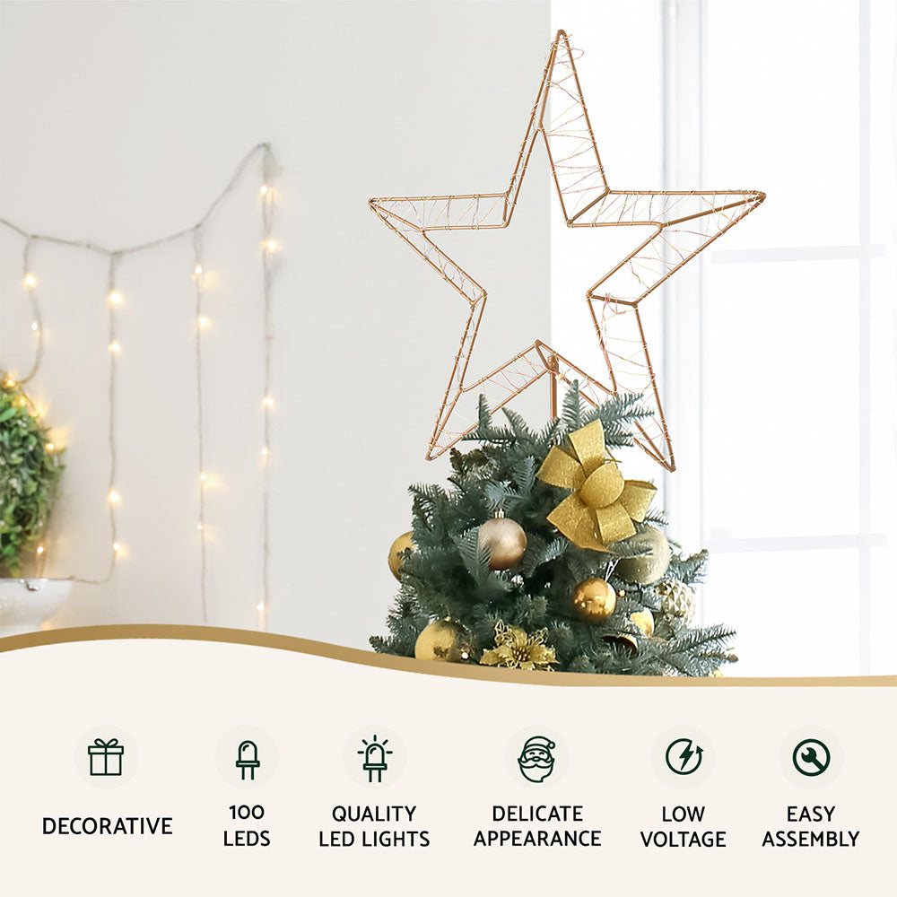 100 LED Christmas Lights Fairy Light Ground Star Garden Decoration Jingle Jollys XMAS-MOT-STAR-WARM