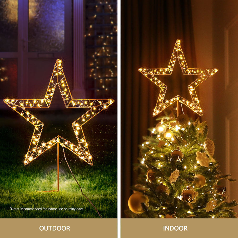 100 LED Christmas Lights Fairy Light Ground Star Garden Decoration Jingle Jollys XMAS-MOT-STAR-WARM