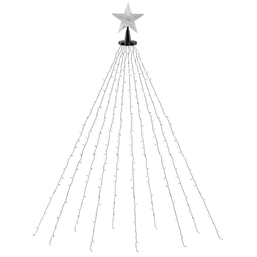 Jingle Jollys 2.5M Christmas Lights Waterfall String Light 300 LED Star Topper XMAS-MOT-TOPPER-MC