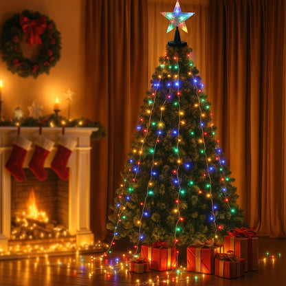 Jingle Jollys 2.5M Christmas Lights Waterfall String Light 300 LED Star Topper XMAS-MOT-TOPPER-MC