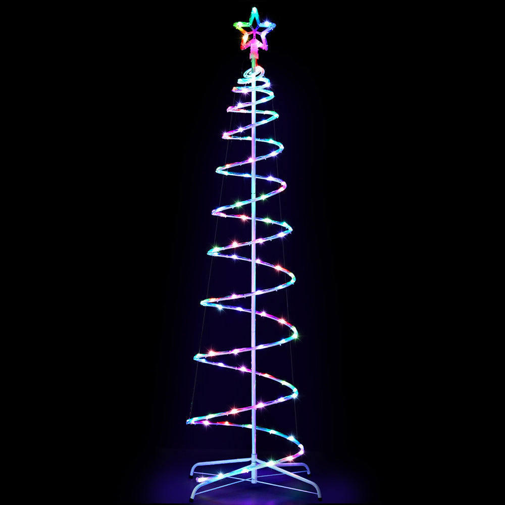 Jingle Jollys Christmas Tree 1.8m 100 RGB LED Rope Lights Xmas Trees Decoration XMAS-MOT-TREE-18-RGB
