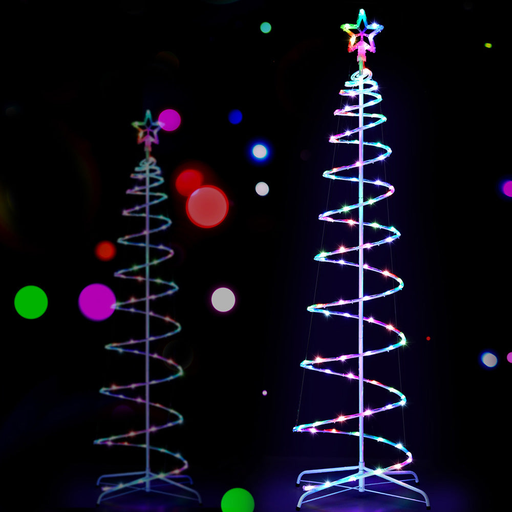 Jingle Jollys Christmas Tree 1.8m 100 RGB LED Rope Lights Xmas Trees Decoration XMAS-MOT-TREE-18-RGB