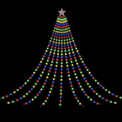 Jingle Jollys 3.8M Christmas Lights Waterfall String Light 340 LED XMAS-MOT-TREE-35-RGB