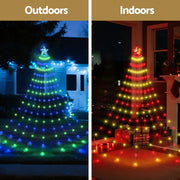 Jingle Jollys 3.8M Christmas Lights Waterfall String Light 340 LED XMAS-MOT-TREE-35-RGB