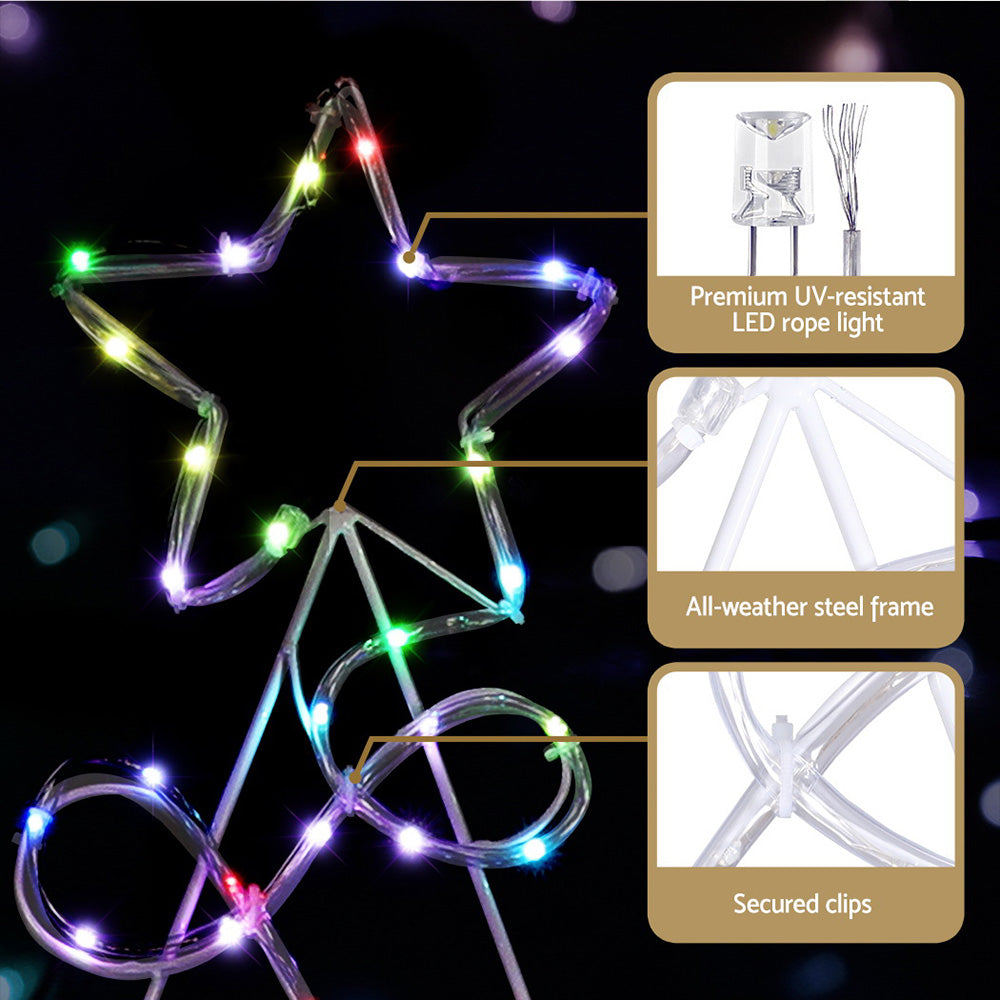 1.7M Christmas Tree 230 LED RGB Motif Lights Jingle Jollys XMAS-MOT-TREE-8FT-MC