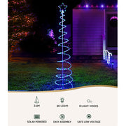 2.4M Christmas Tree LED Solar Motif Lights Jingle Jollys XMAS-MOT-TREE-SOLAR-24-MC