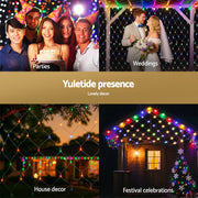 Jingle Jollys Christmas Lights 5Mx3M Net String Light 600 LED Colourful Beads XMAS-NE1000-4X6-MC