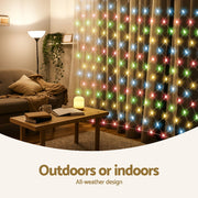 Jingle Jollys Christmas Lights 5Mx3M Net String Light 600 LED Colourful Beads XMAS-NE1000-4X6-MC