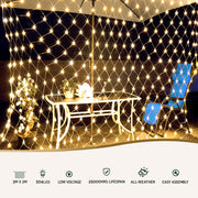 2Mx3M Christmas Lights Net String Light Decorations Warm 504 LED Jingle Jollys XMAS-NE500-2X3-WARM