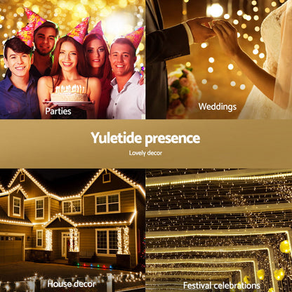 2Mx3M Christmas Lights Net String Light Decorations Warm 504 LED Jingle Jollys XMAS-NE500-2X3-WARM