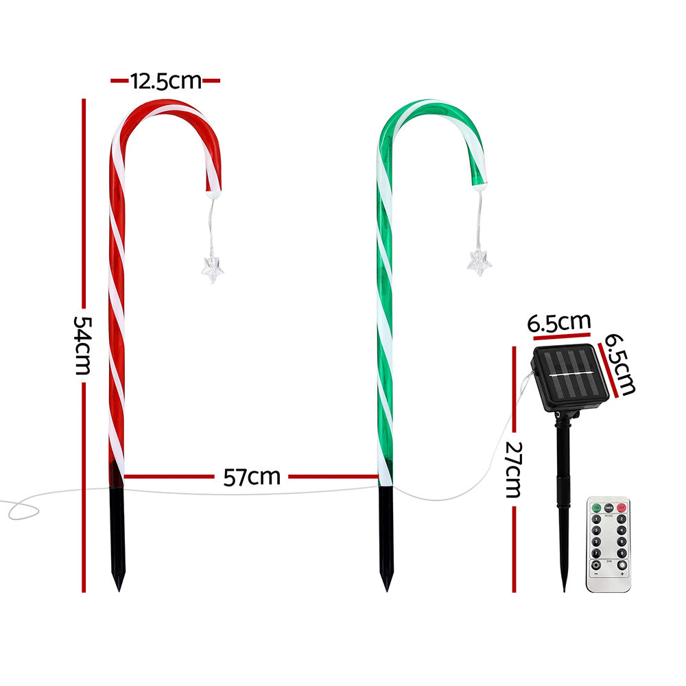 Jingle Jollys 8 PCS Christmas Lights Path Ground Light Garden Decorations 72 LED XMAS-PATH-CANDY-MC-8PC