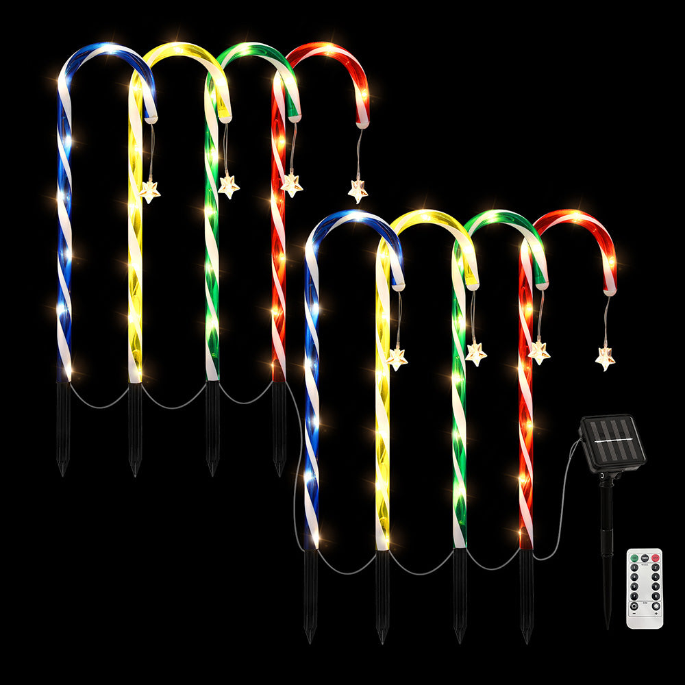 Jingle Jollys 8 PCS Christmas Lights Path Ground Light Garden Decorations 72 LED XMAS-PATH-CANDY-MC-8PC