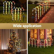 Jingle Jollys 8 PCS Christmas Lights Path Ground Light Garden Decorations 72 LED XMAS-PATH-CANDY-MC-8PC