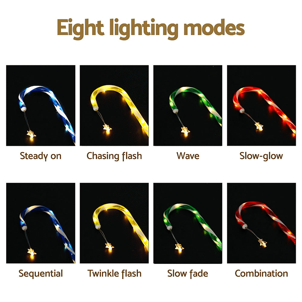 Jingle Jollys 8 PCS Christmas Lights Path Ground Light Garden Decorations 72 LED XMAS-PATH-CANDY-MC-8PC