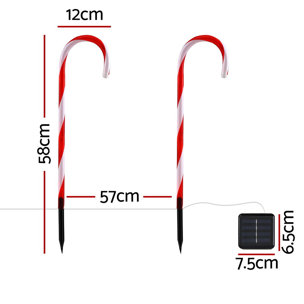 42 LED 6 PCS Christmas Lights Path Ground Light Garden Decorations Jingle Jollys XMAS-PATH-CANDY-RD-54CM-6PC