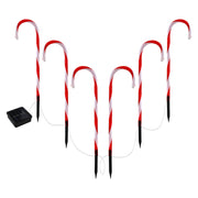 42 LED 6 PCS Christmas Lights Path Ground Light Garden Decorations Jingle Jollys XMAS-PATH-CANDY-RD-54CM-6PC
