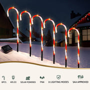 42 LED 6 PCS Christmas Lights Path Ground Light Garden Decorations Jingle Jollys XMAS-PATH-CANDY-RD-54CM-6PC
