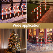 42 LED 6 PCS Christmas Lights Path Ground Light Garden Decorations Jingle Jollys XMAS-PATH-CANDY-RD-54CM-6PC