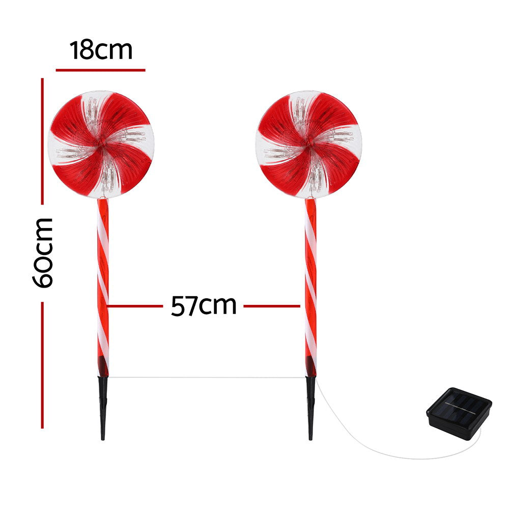 4 PCS Christmas Lights Path Ground Light Garden Decoration 112 LED Jingle Jollys XMAS-PATH-LOLLIPOP-GD-74CM-6PC