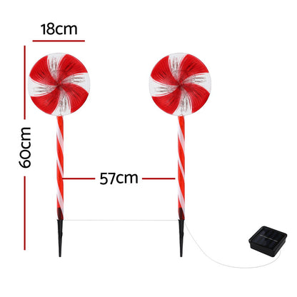 4 PCS Christmas Lights Path Ground Light Garden Decoration 112 LED Jingle Jollys XMAS-PATH-LOLLIPOP-GD-74CM-6PC