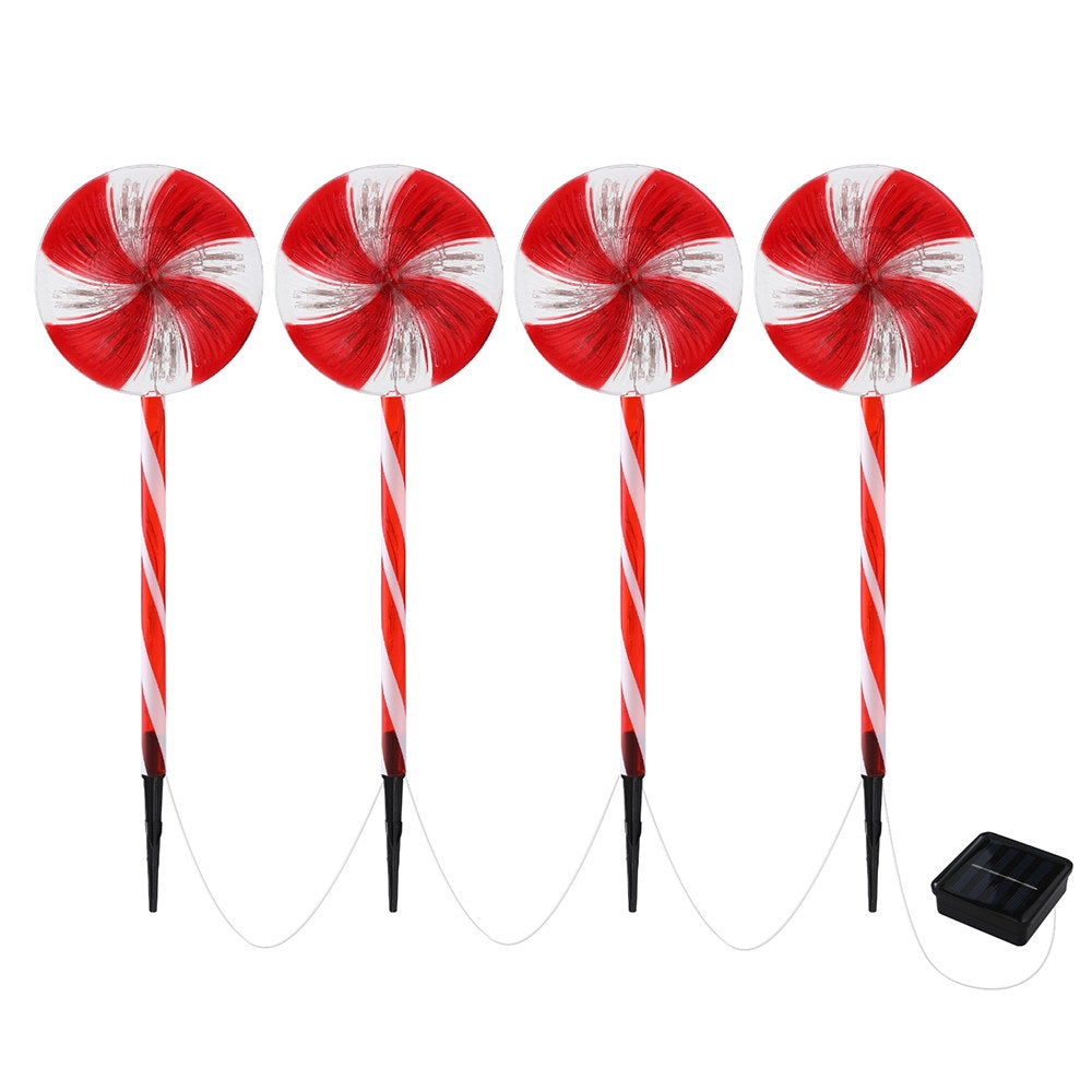 4 PCS Christmas Lights Path Ground Light Garden Decoration 112 LED Jingle Jollys XMAS-PATH-LOLLIPOP-GD-74CM-6PC