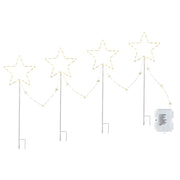 Jingle Jollys 4 PCS Christmas Lights Path Ground Light Garden Decorations 144 LED XMAS-PATH-STAR-WM-4PC
