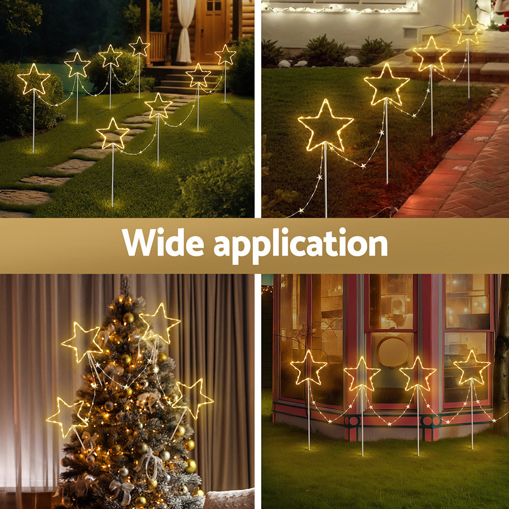 Jingle Jollys 4 PCS Christmas Lights Path Ground Light Garden Decorations 144 LED XMAS-PATH-STAR-WM-4PC