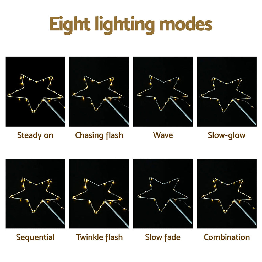 Jingle Jollys 4 PCS Christmas Lights Path Ground Light Garden Decorations 144 LED XMAS-PATH-STAR-WM-4PC