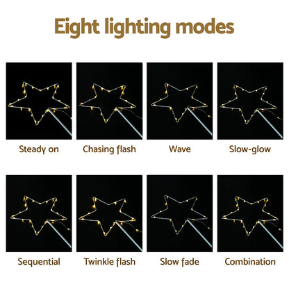 Jingle Jollys 4 PCS Christmas Lights Path Ground Light Garden Decorations 144 LED XMAS-PATH-STAR-WM-4PC