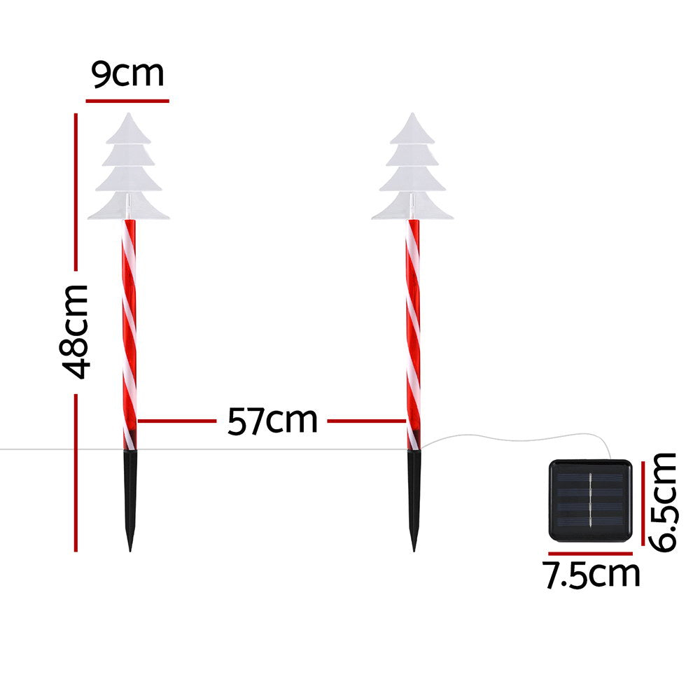 25 LED 5 PCS Christmas Lights Path Ground Light Garden Decorations Jingle Jollys XMAS-PATH-TREE-RD-54CM-6PC
