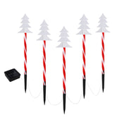 25 LED 5 PCS Christmas Lights Path Ground Light Garden Decorations Jingle Jollys XMAS-PATH-TREE-RD-54CM-6PC