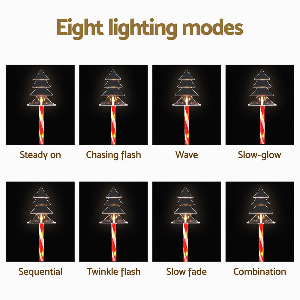 25 LED 5 PCS Christmas Lights Path Ground Light Garden Decorations Jingle Jollys XMAS-PATH-TREE-RD-54CM-6PC