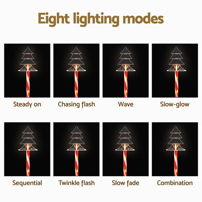 25 LED 5 PCS Christmas Lights Path Ground Light Garden Decorations Jingle Jollys XMAS-PATH-TREE-RD-54CM-6PC