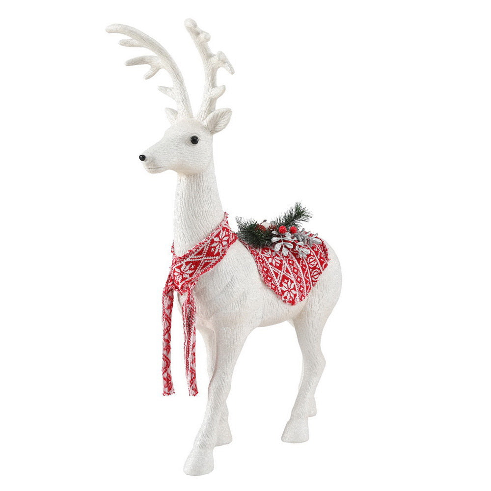 Jingle Jollys Christmas Reindeer 80cm Glitter Deer Ornaments Party Decorations XMAS-REINDEER-L-WH