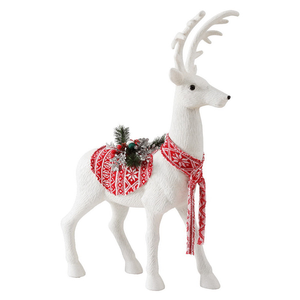 Jingle Jollys Christmas Reindeer 80cm Glitter Deer Ornaments Party Decorations XMAS-REINDEER-L-WH