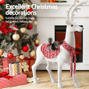 Jingle Jollys Christmas Reindeer 80cm Glitter Deer Ornaments Party Decorations XMAS-REINDEER-L-WH