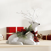 Jingle Jollys Christmas Reindeer 32cm Glitter Deer Ornaments Party Decorations XMAS-REINDEER-LY-S-WH
