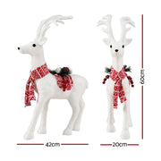 Jingle Jollys Christmas Reindeer 60cm Glitter Deer Ornaments Party Decorations XMAS-REINDEER-M-WH