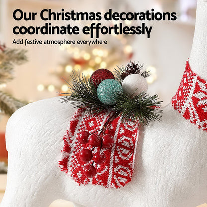 Jingle Jollys Christmas Reindeer 60cm Glitter Deer Ornaments Party Decorations XMAS-REINDEER-M-WH