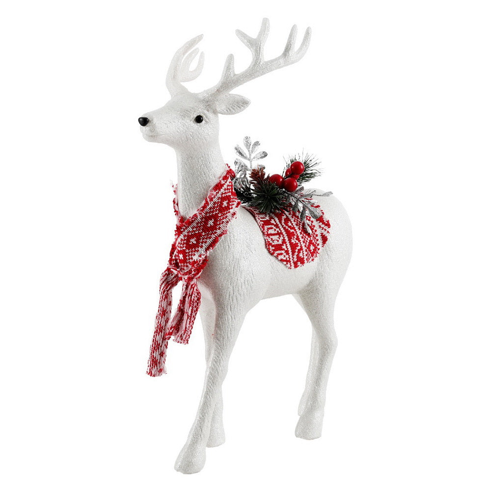 Jingle Jollys Christmas Reindeer 45cm Glitter Deer Ornaments Party Decorations XMAS-REINDEER-S-WH
