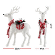 Jingle Jollys Christmas Reindeer 45cm Glitter Deer Ornaments Party Decorations XMAS-REINDEER-S-WH