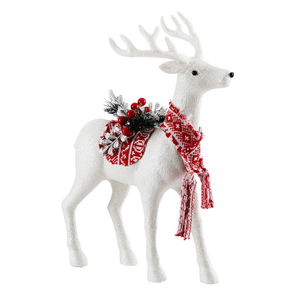 Jingle Jollys Christmas Reindeer 45cm Glitter Deer Ornaments Party Decorations XMAS-REINDEER-S-WH