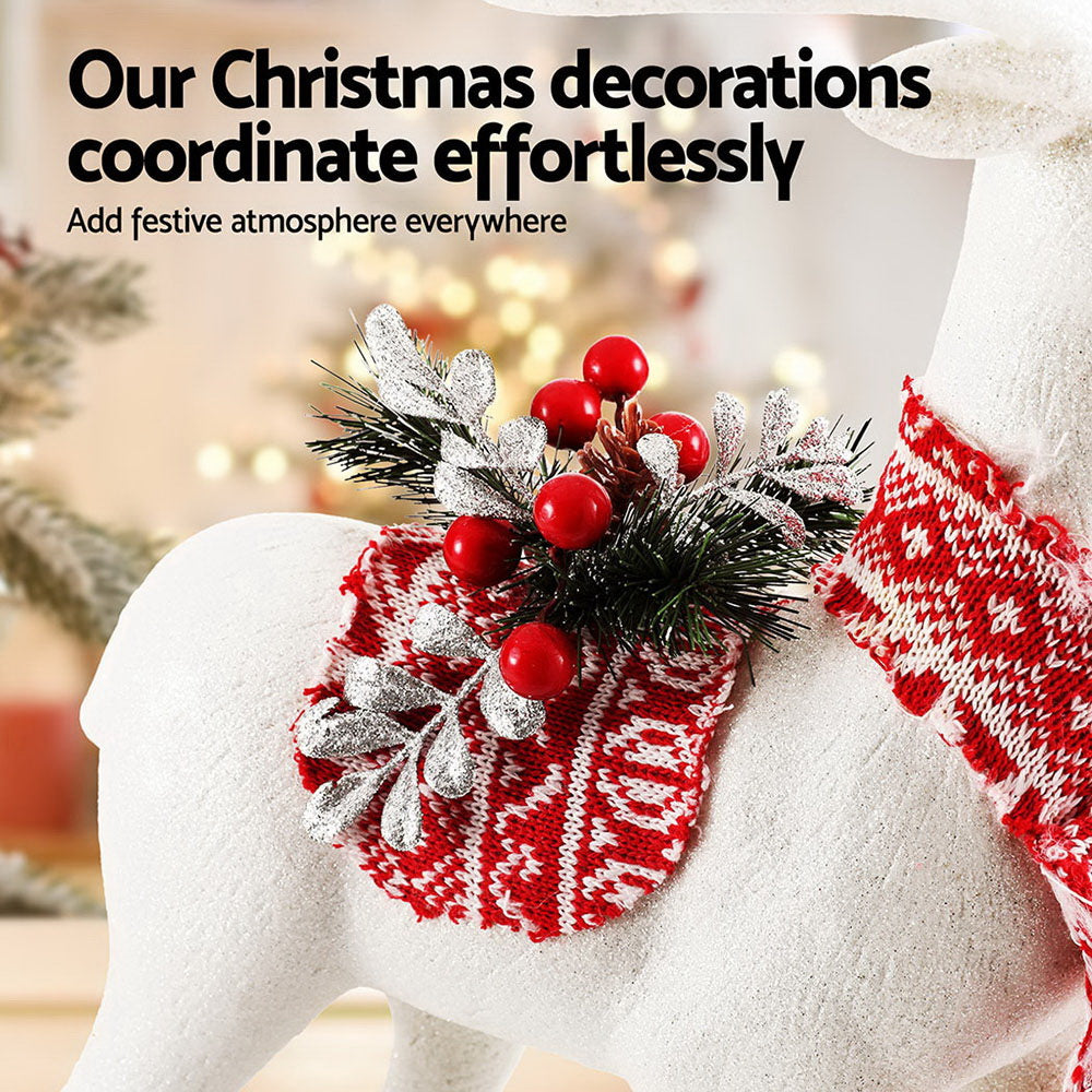Jingle Jollys Christmas Reindeer 45cm Glitter Deer Ornaments Party Decorations XMAS-REINDEER-S-WH
