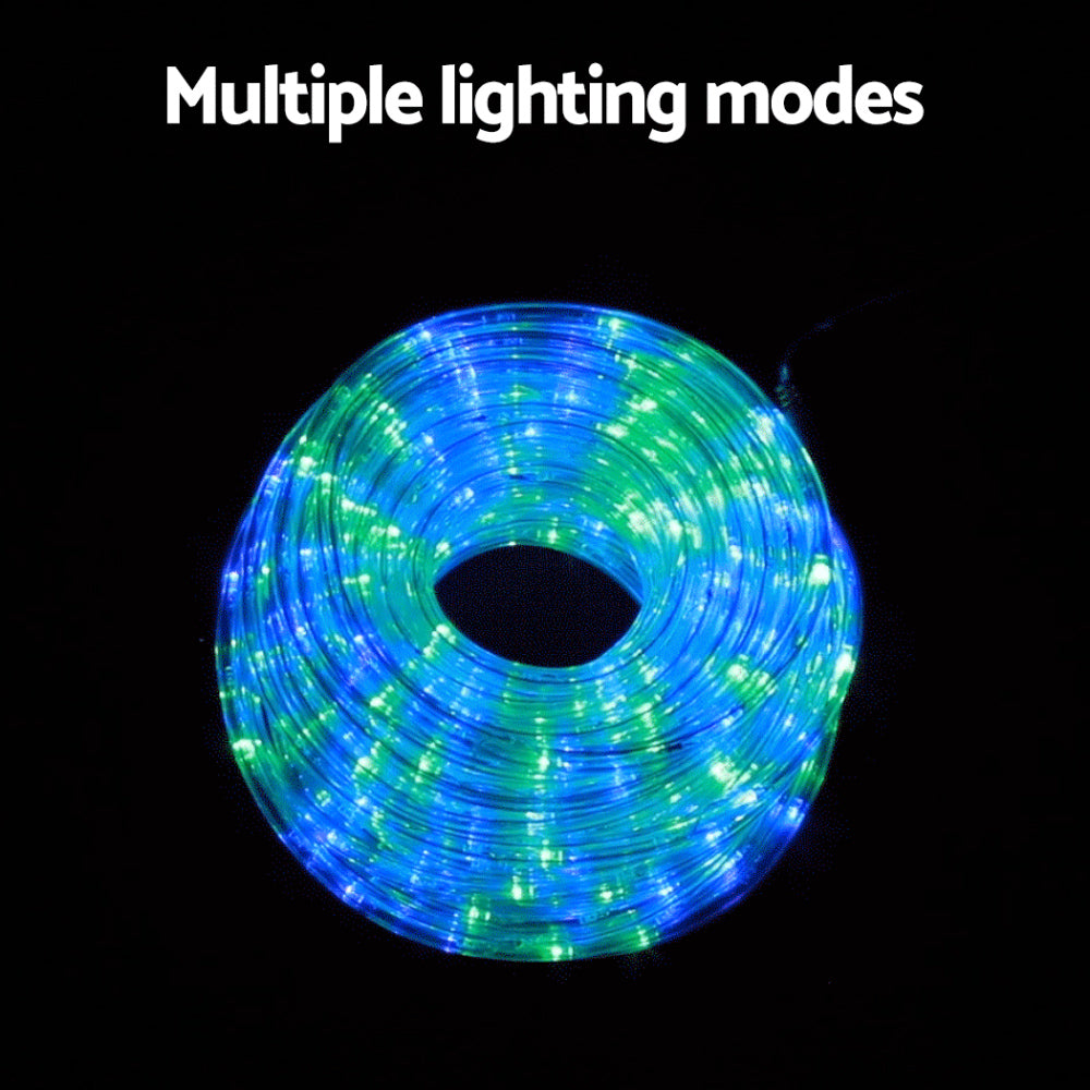 20M Christmas Lights String Rope Light Decorations 600 LED Colorful Jingle Jollys XMAS-ROPE-20M-600LED-MC