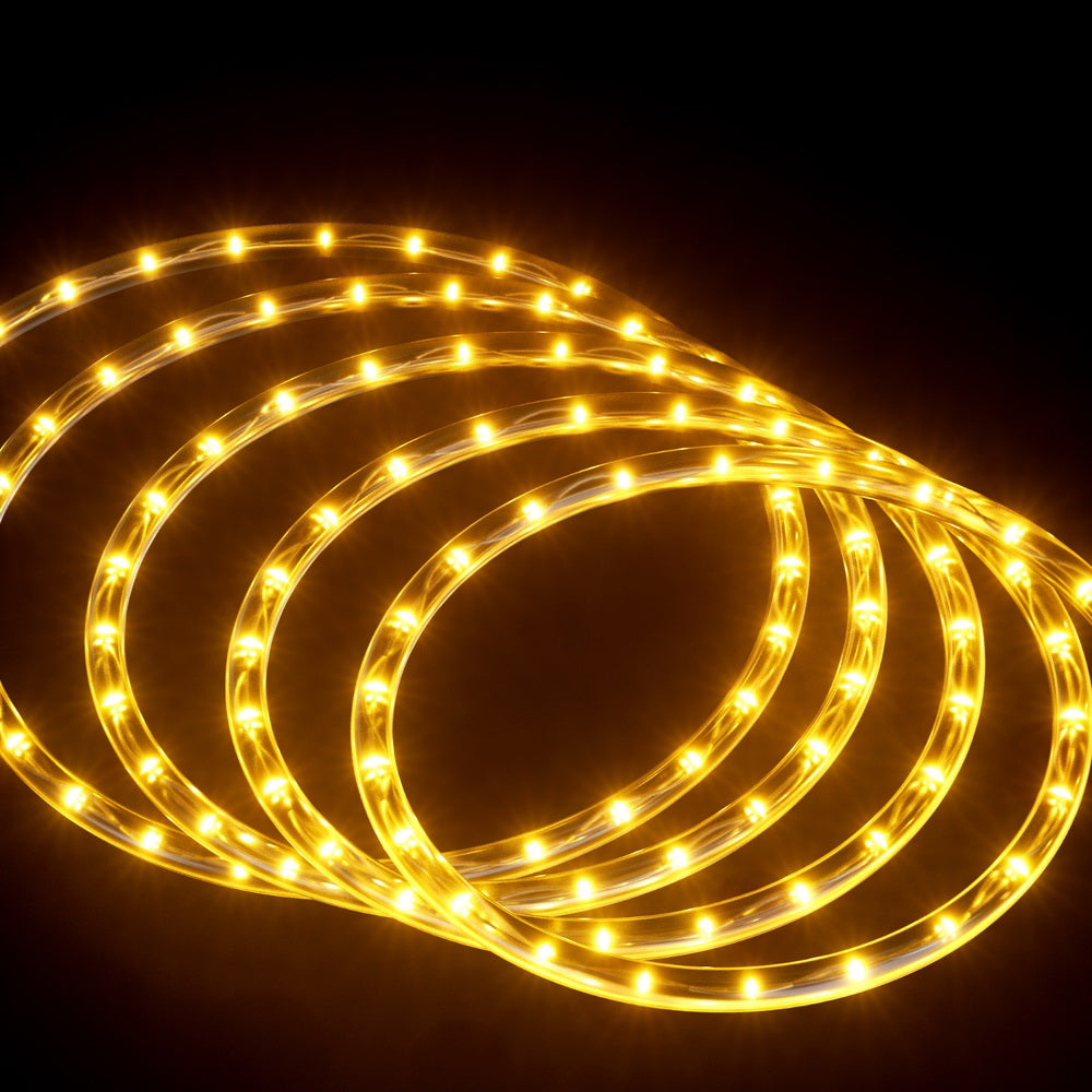 20M Christmas Lights String Rope Light Decorations 600 LED Warm Jingle Jollys XMAS-ROPE-20M-600LED-WM