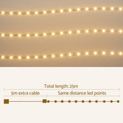 20M Christmas Lights String Rope Light Decorations 600 LED Warm Jingle Jollys XMAS-ROPE-20M-600LED-WM